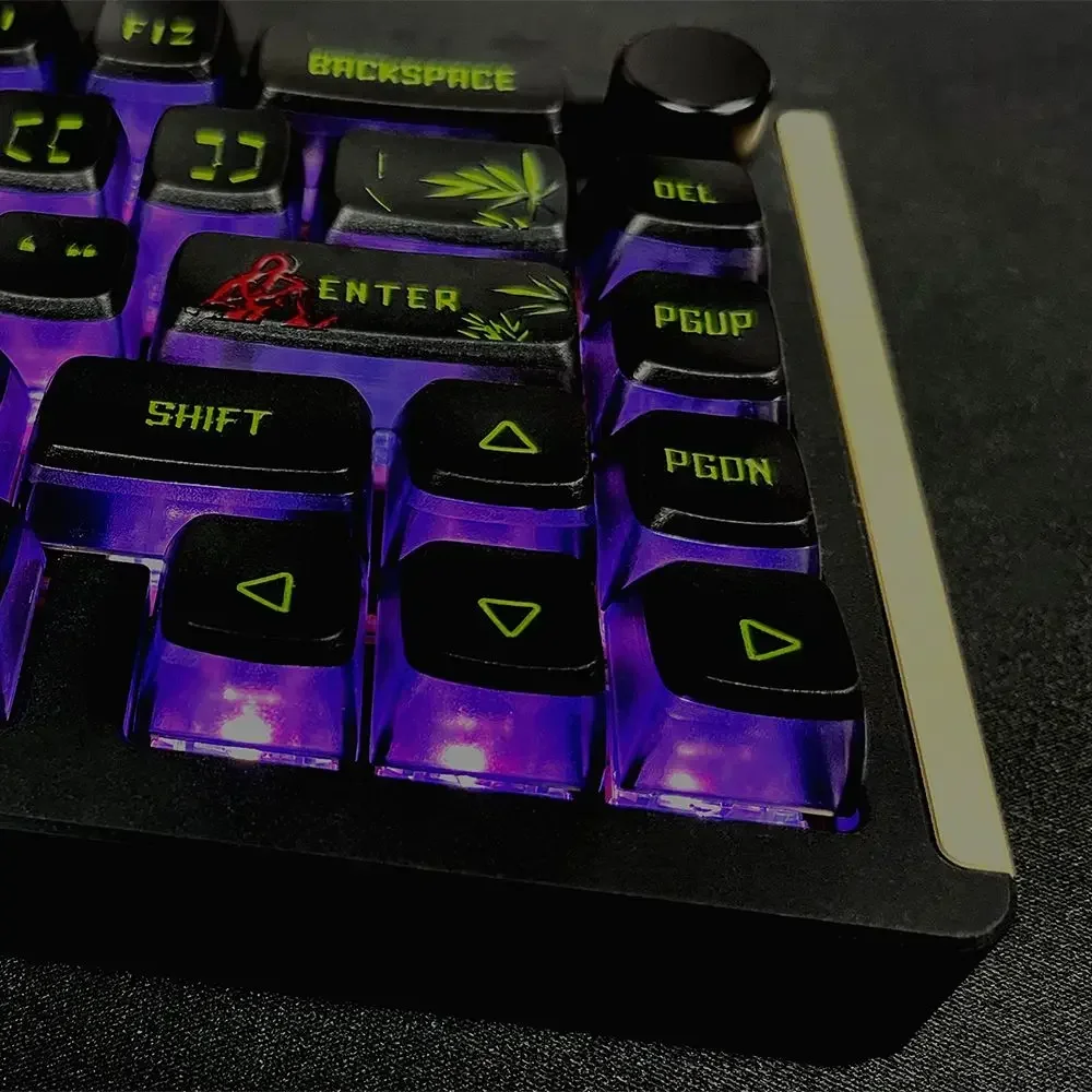 Double leather milk pudding keycaps, light-transmitting universal mechanical keyboard keycaps, jelly keycaps 132 keys, multi-key