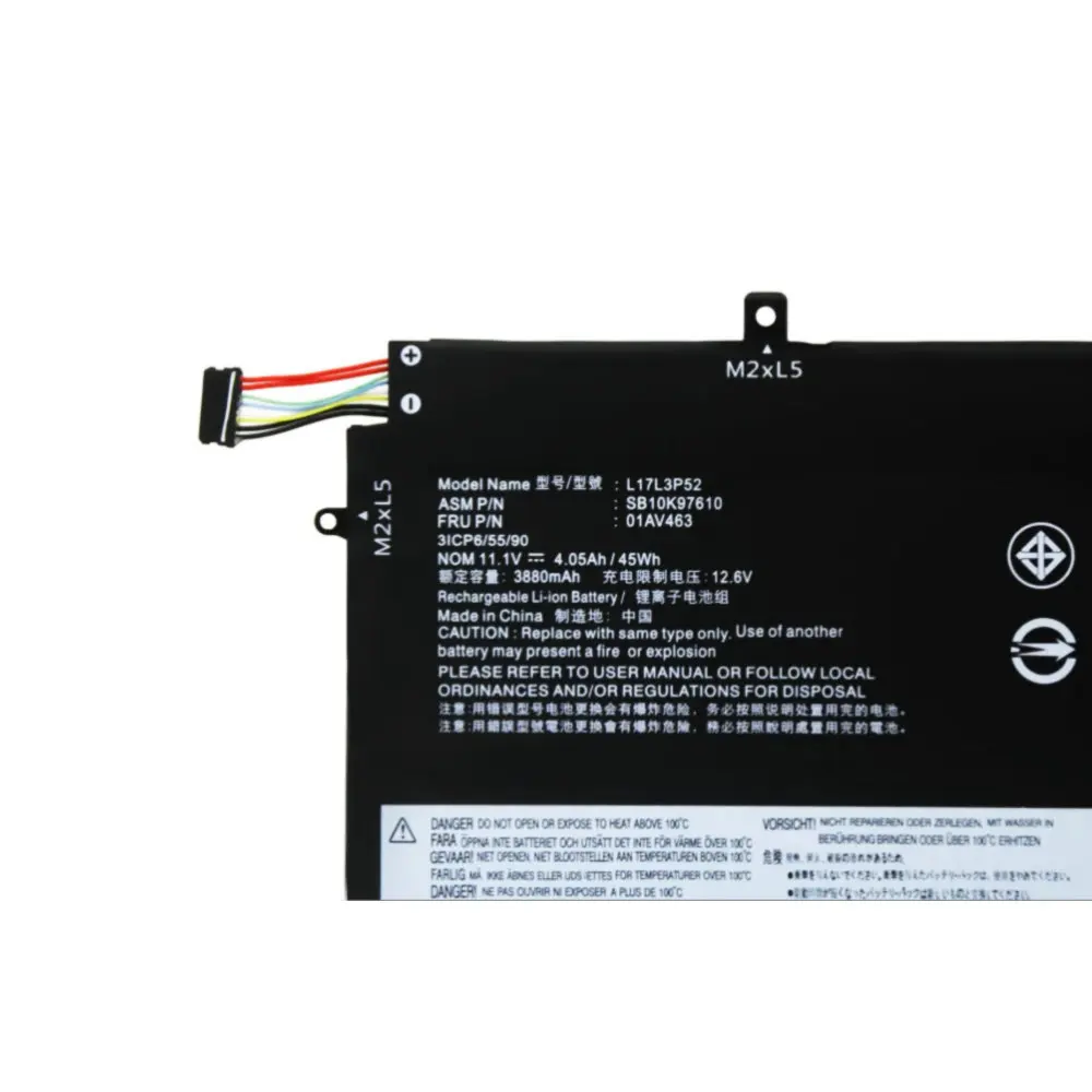 Imagem -02 - Bateria do Portátil Lenovo-thinkpad L17l3p52 L480 E480 E580 L580 L590 L17c3p52 01av466 01av463 L17m3p53 11.1v 45wh Novo