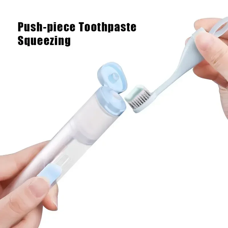 Creative Plastic Travel Hiking Toothbrush Set Toothpaste Storage Kit Tooth Clean Tools Folding Toothbrush