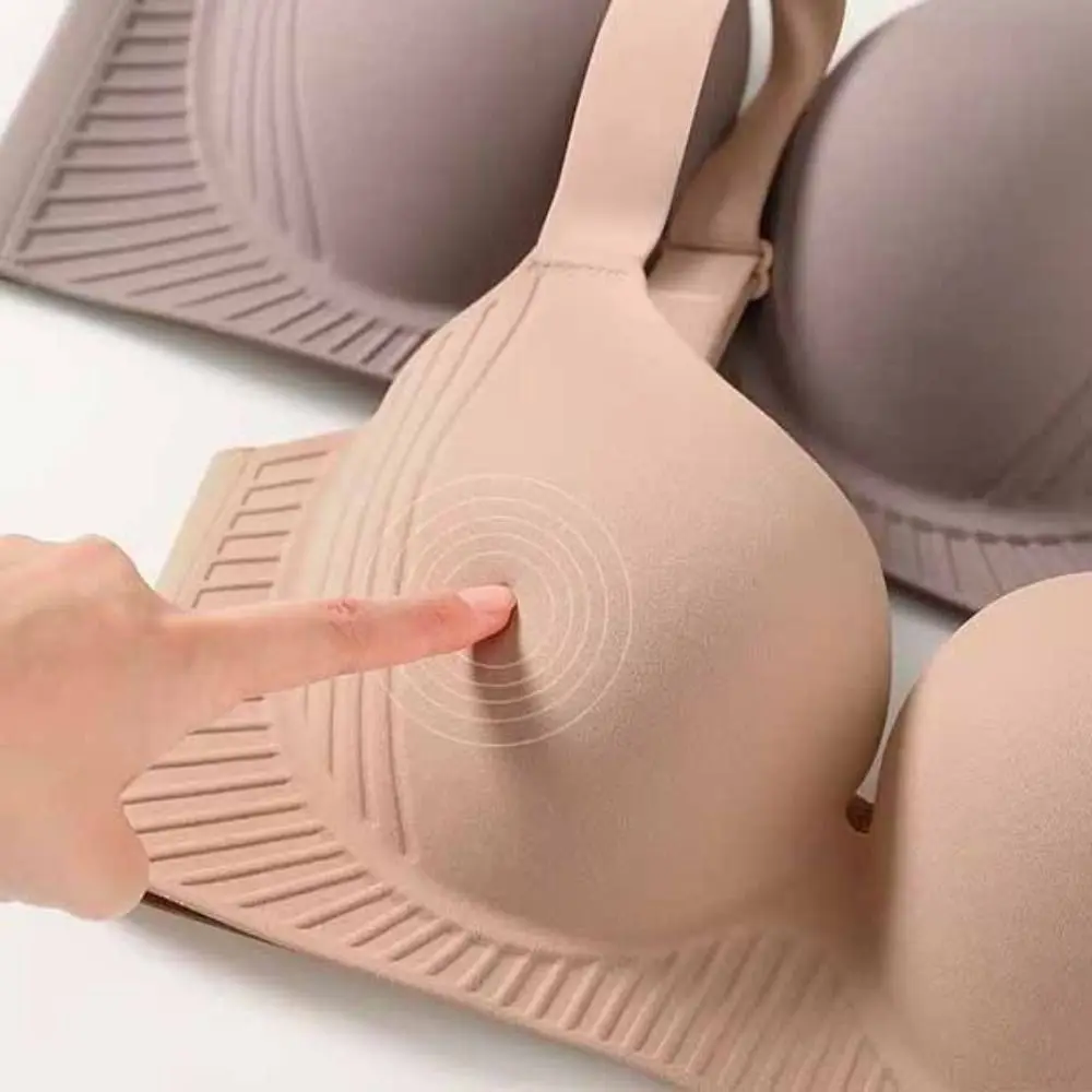 Reggiseno push up anti-cedimento regolabile antiurto senza fili con scollo a V profondo per donna Lingerie Reggiseno sottile senza cuciture per ragazze