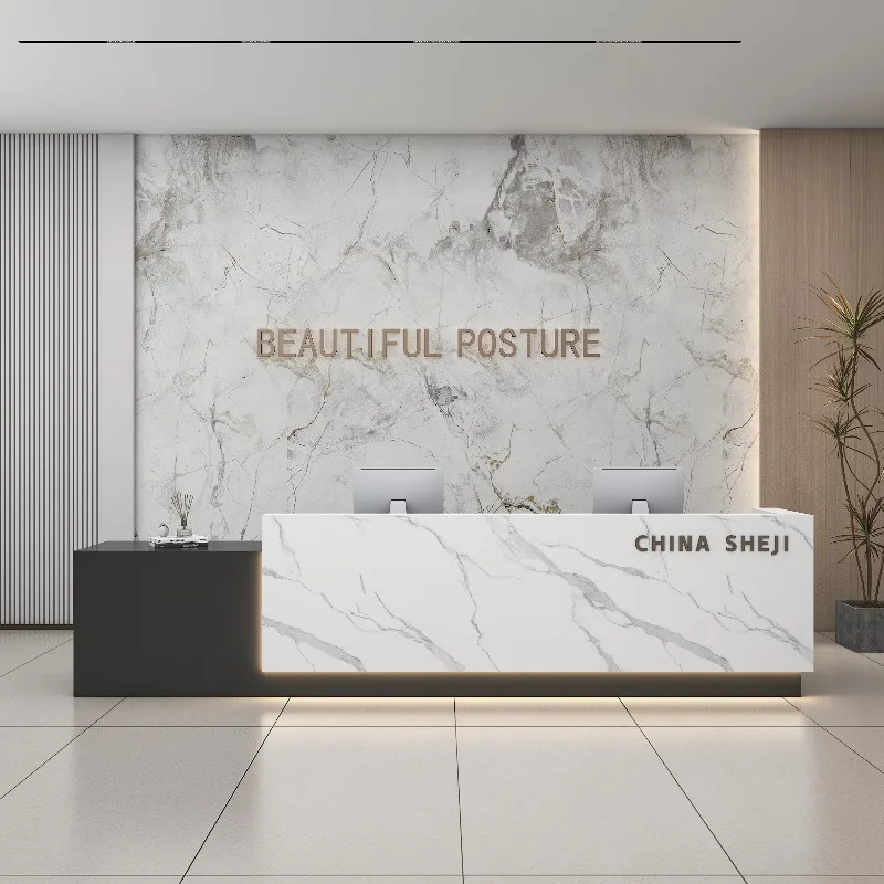 

-+-Long Shop Reception Desks Modern Beauty Luxury Hotel Restaurant Executive Display Reception Desks Design Bureau Trendy Furnit