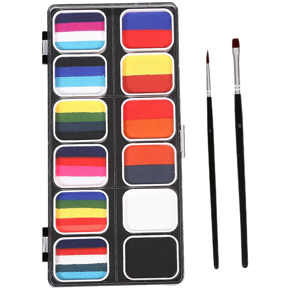 Kit de peinture pour le visage, 1 ensemble, peinture corporelle colorée pour adultes, Palette activée par l'eau, fête d'halloween, Festival de Cosplay, Art de maquillage