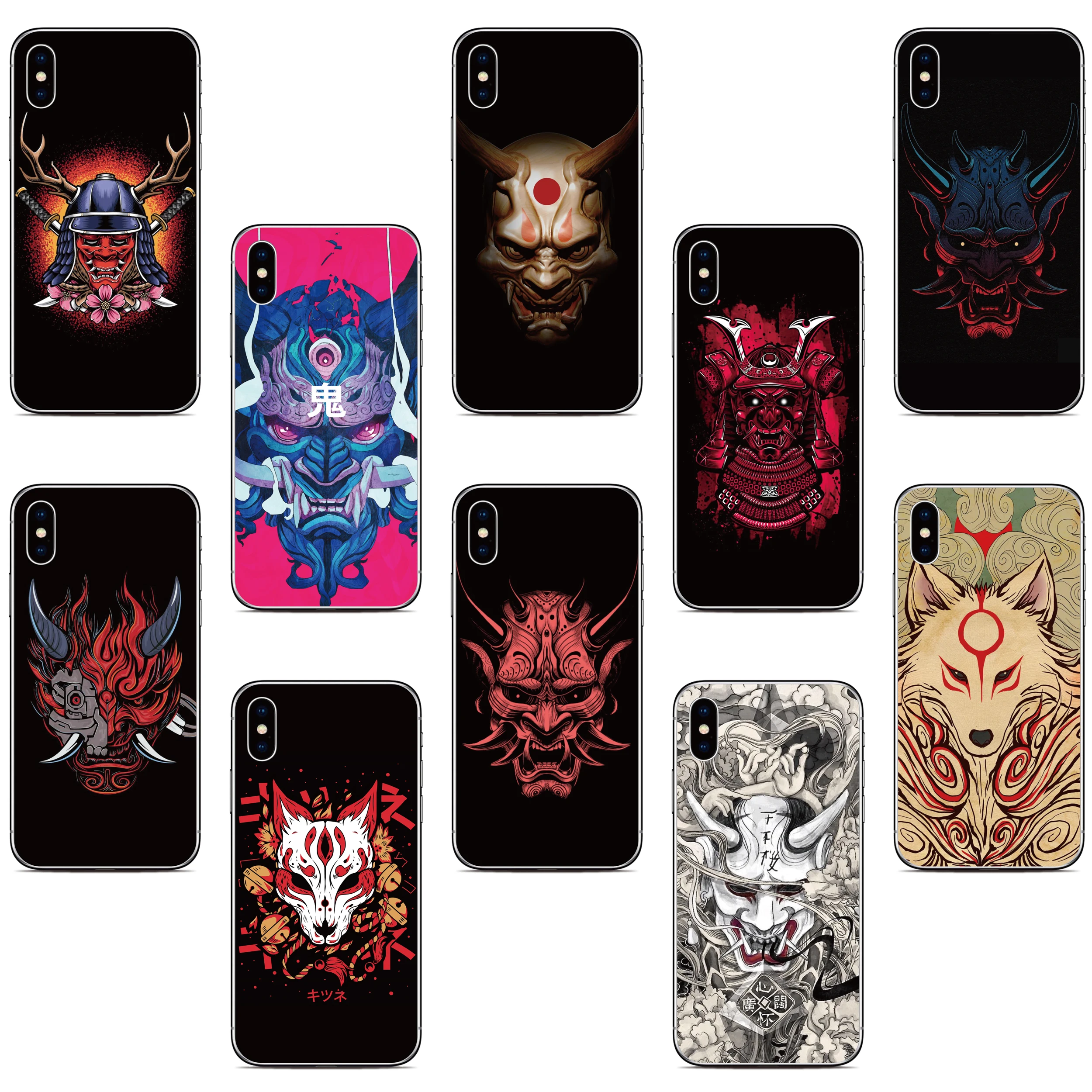 Samurai Oni Mask Cover For Asus Zenfone 10 9 8 Flip 5Z ROG Phone 2 3 5 6 7 Max Pro M2 M1 Plus Shot ZB631KL ZS620KL ZS590KS Case