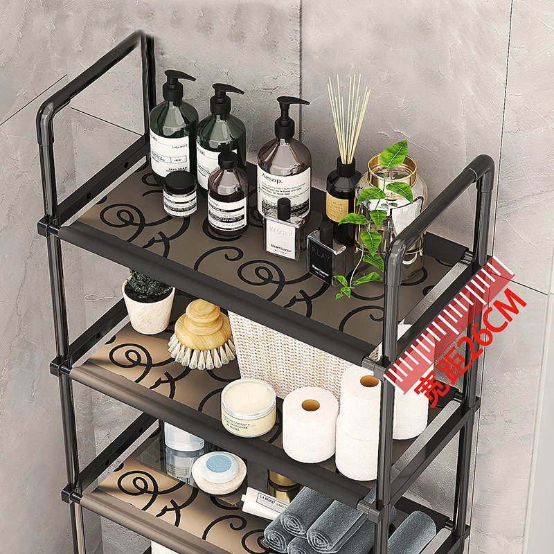 Storage Shelf for Bathroom Space Saver Over Toilet Rack Storage Organizer Rack Floor-to-ceiling Bathroom Rack Storage Accessory