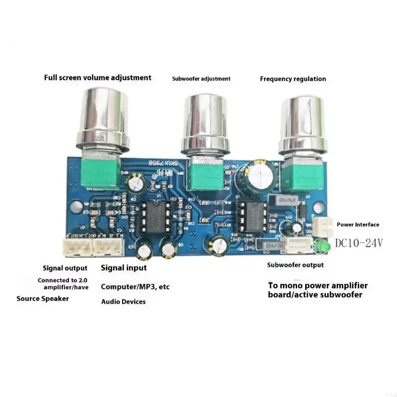 2025 NE5532 NE5532 SPEWOOFER PEREAMP لوحة مع تعديل باس السلبي و treble