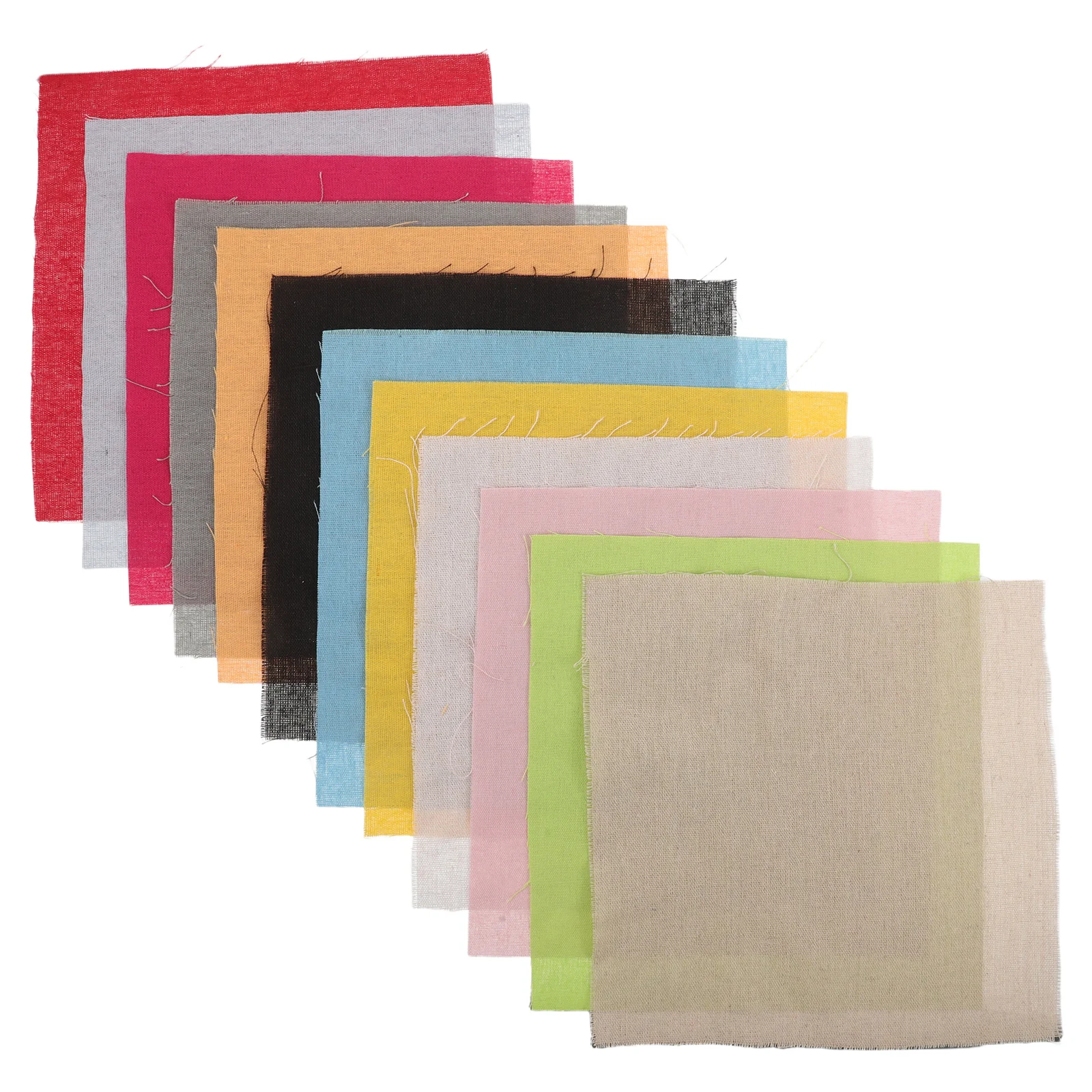 

12pcs Embroidery Fabric Linen Cloth Needlework Cross Stitch Colorful Durable Cotton Blend Sewing Craft Supplies For Home Decor