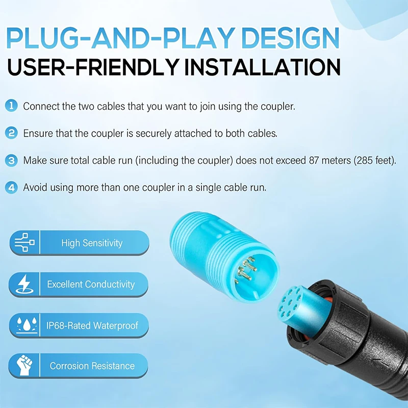 010-12531-00 Marine Network Cable Coupler Extension Cable Coupler Fits for Garmin BlueNet Network image 4