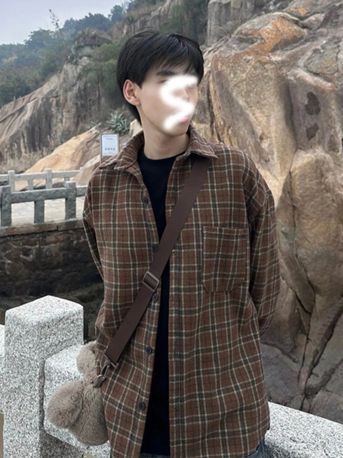 

American Retro Plaid irt Men's Spring Autumn Sle Trendy Brand New Early Spring Outerwear High-End Long Sve irt