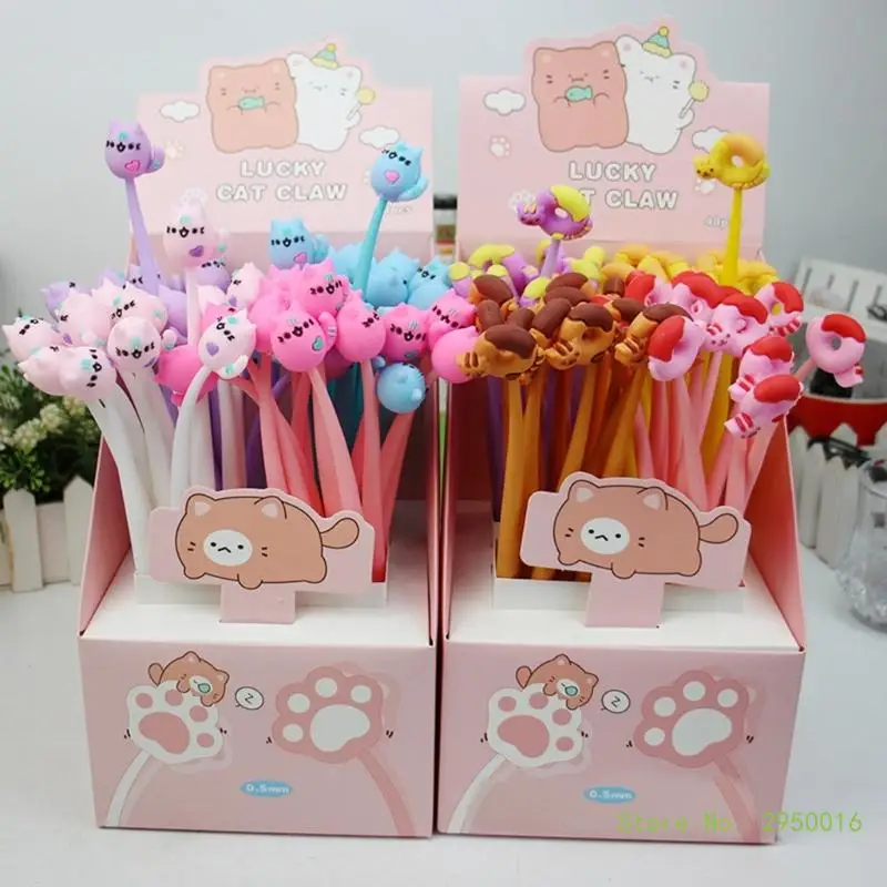 48PCS Sweety Gel Pen Novelty Writing Pen Refillable Gel Pen Write Smoothly for Boy Girl Class Reward Christmas Gift