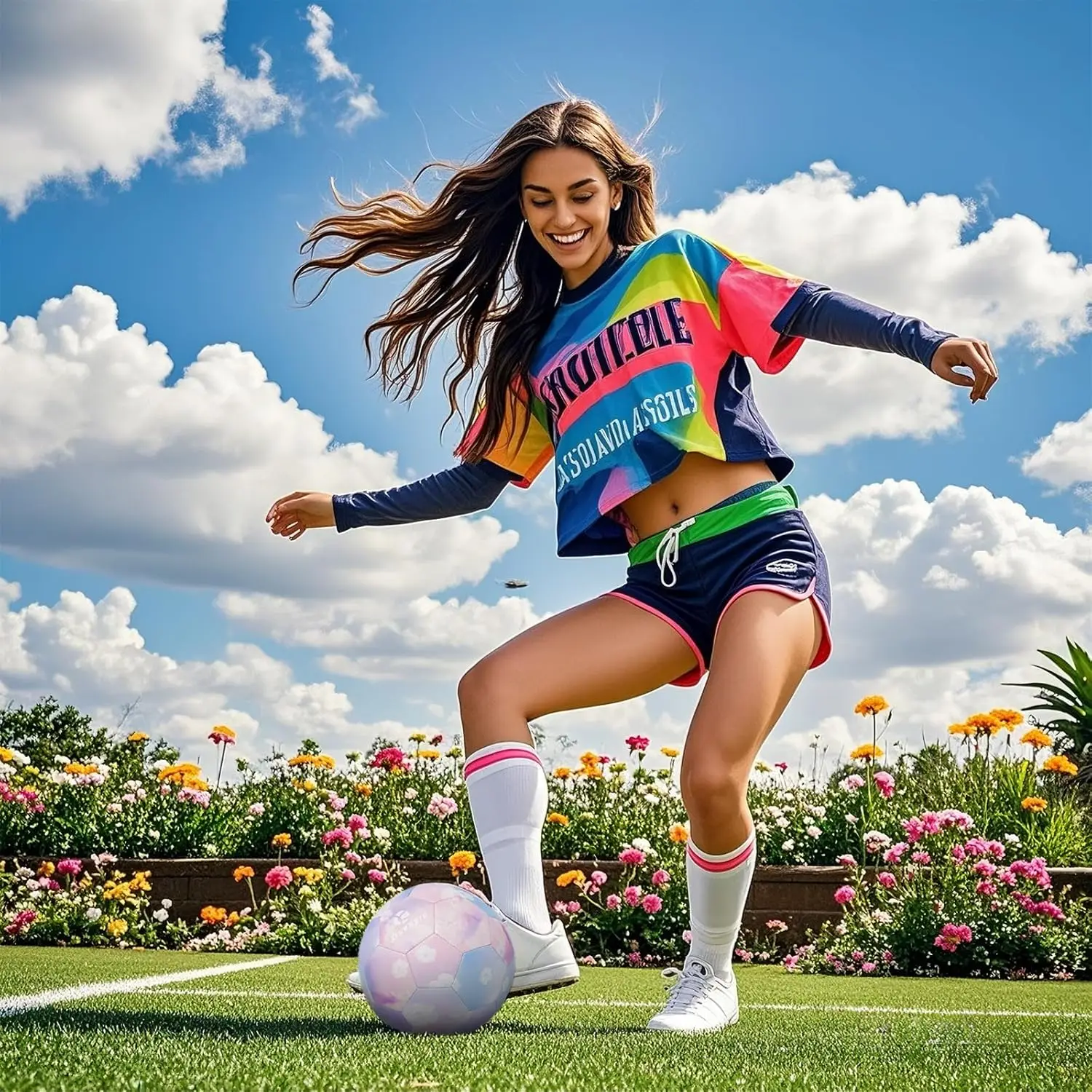 Máquina floral de algodão doce Kuangmi - bola de futebol costurada para jovens e recreação tamanho 5