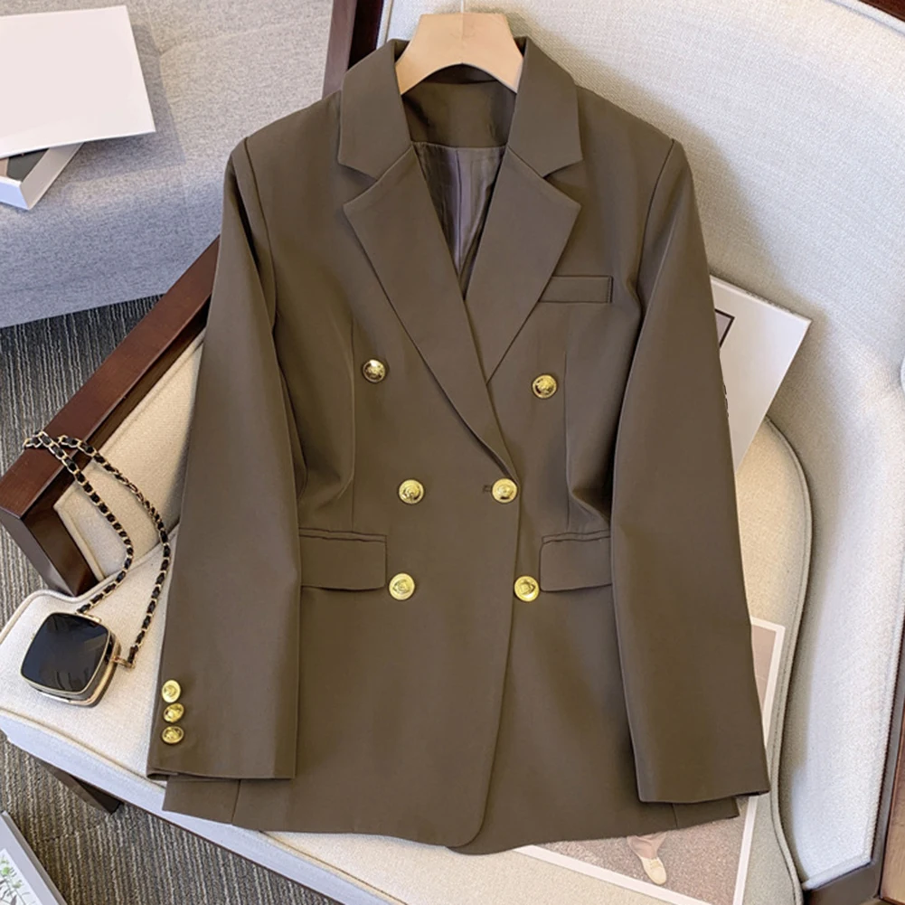

Women's Suit Jacket Casual Solid Color Long Sleeve Button Pocket Lapel Polyester Blazer for Daily Holiday Vacation Use