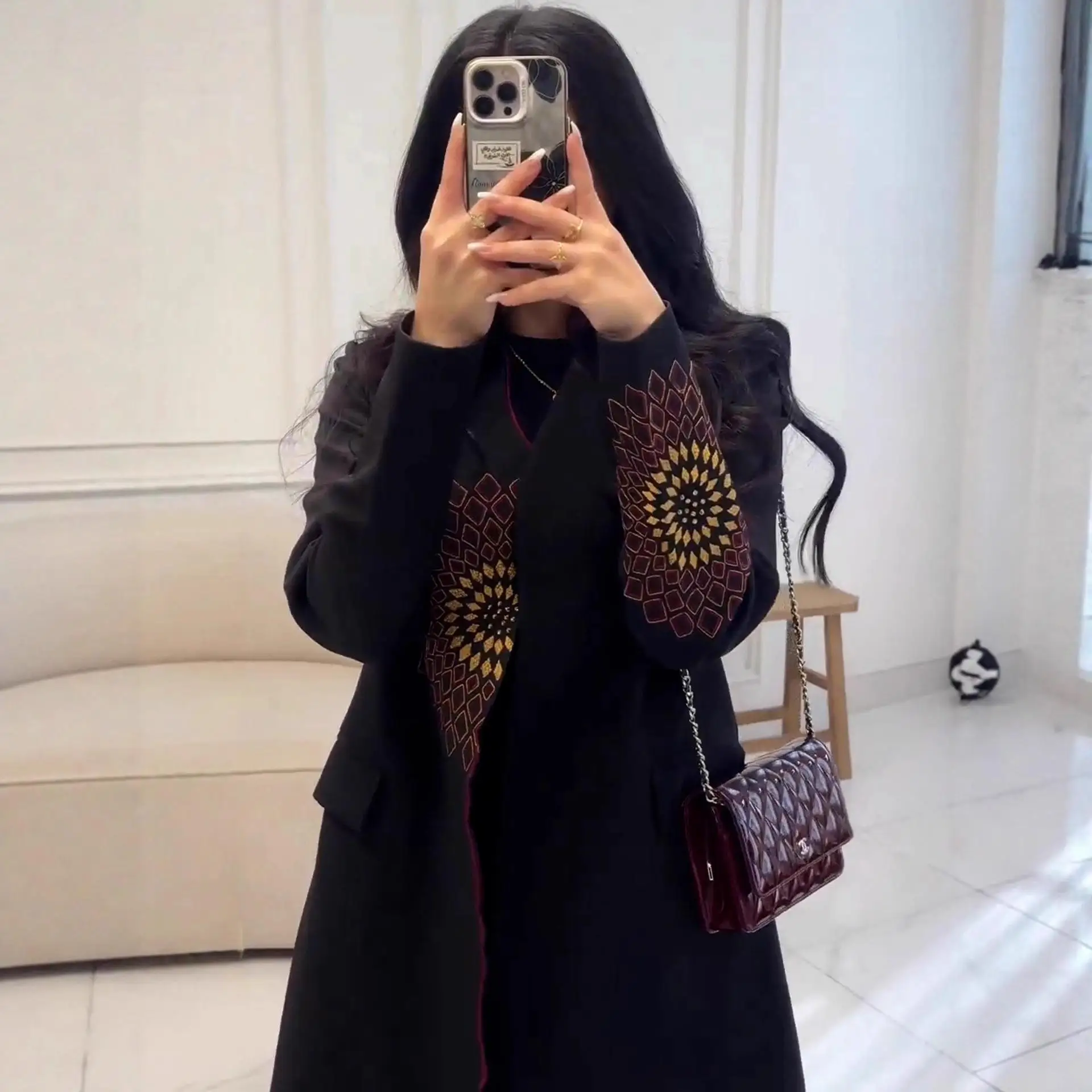 

Пальто женское длинное с объемной вышивкой, свободного кроя, больших размеров, ветровка, верхняя одежда, модная зимняя одежда для трансграничной торговли