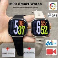 Genuine M99 Smartwatch 4G/5G SIM Card Android Watch 2.4‘’ AMOLED Screen Plug And Play Rotating Camera smart watches for men