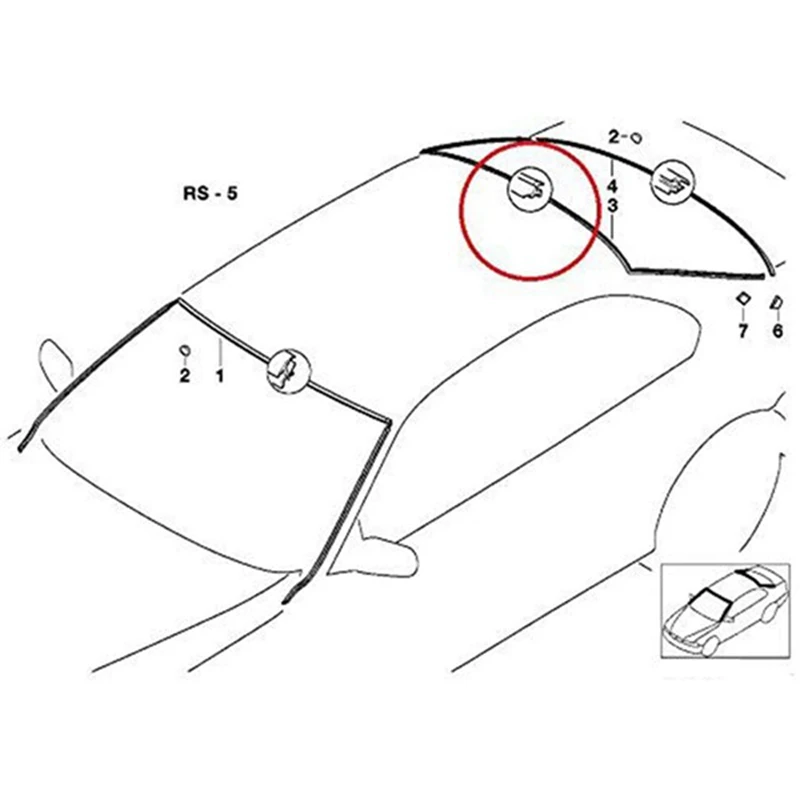 Car Windshield Upper Bezel Seal 51318159785 For BMW E39 5-Series 525I 528I 530I 540I M5 51318159785