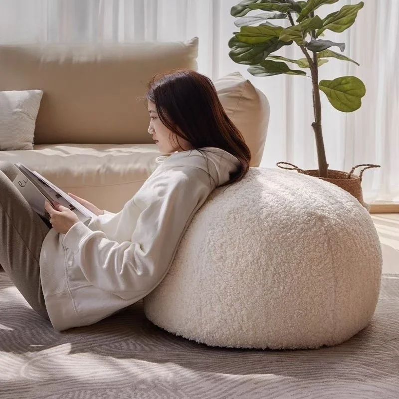 Modern Stools Portable Round Ottomans Living Room Puff Pouf Comfortable Lounges 1-person Sofa Decorative Aesthetic Footstool