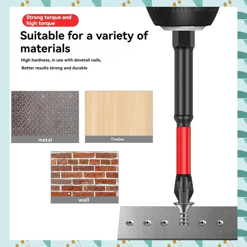 

A71P 6Pcs S2 25-150Mm Impact Screwdriver Bits Magnetic Torque Screwdriver Impact Driver Bit Set