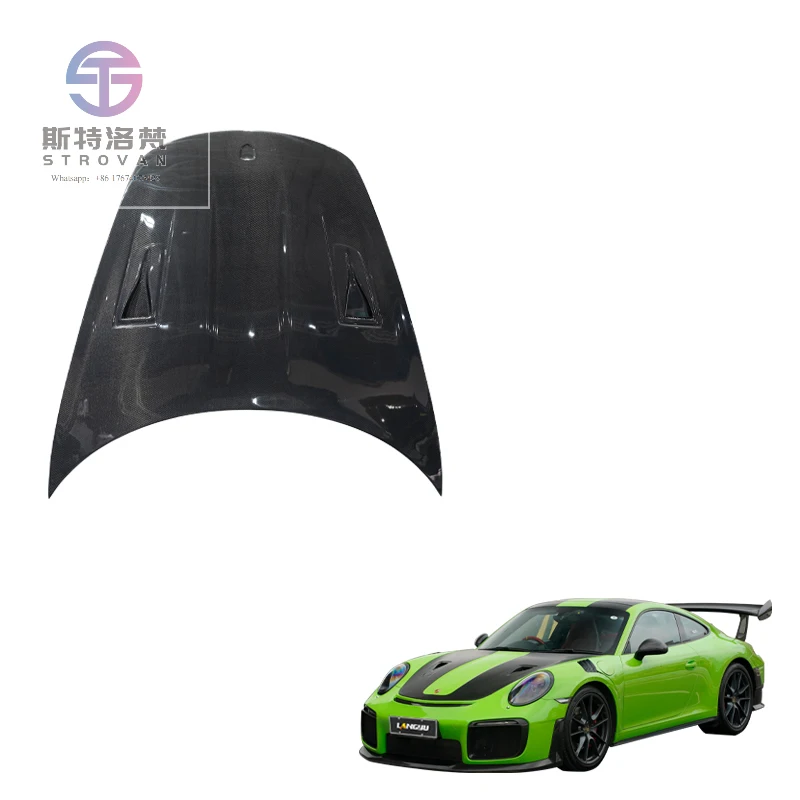 

Car Exterior Accessories 718 981 982 991 991.1 991.2 GT4RS Carbon Fiber Front Bonnet Hood For Boxster Cayman Engine Hood