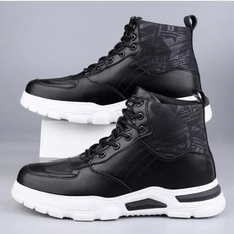 Man Elevator Boots Hidden Heels Genuine Leather Ankle Boots 7CM Invisible Height Increasing Shoes Men Casual Inner Increase Shoe