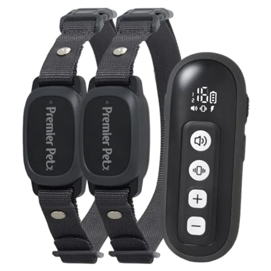 

Dog Shock Collar for outdoor behavior training, durable nylon strap in black, safe adjustable static stimulation with 3 modes a