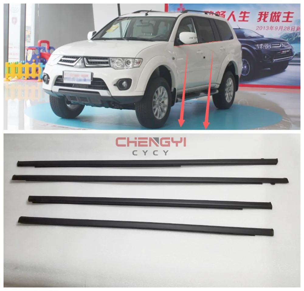 

Glass Outer Layering Car Door Weatherstrip Moulding Trim Window Seal Belt For Mitsubishi Montero Sport KH6W KG5W KG6W 5727A345