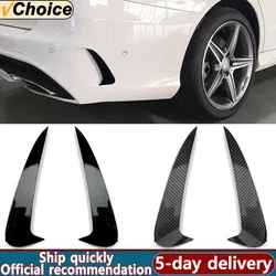 Car Rear Bumper Spoiler for Mercedes Benz C-Class W205 2015-2021 C200 C260 AMG05 Bright Black Carbon Fiber Air Outlet Tail Blade