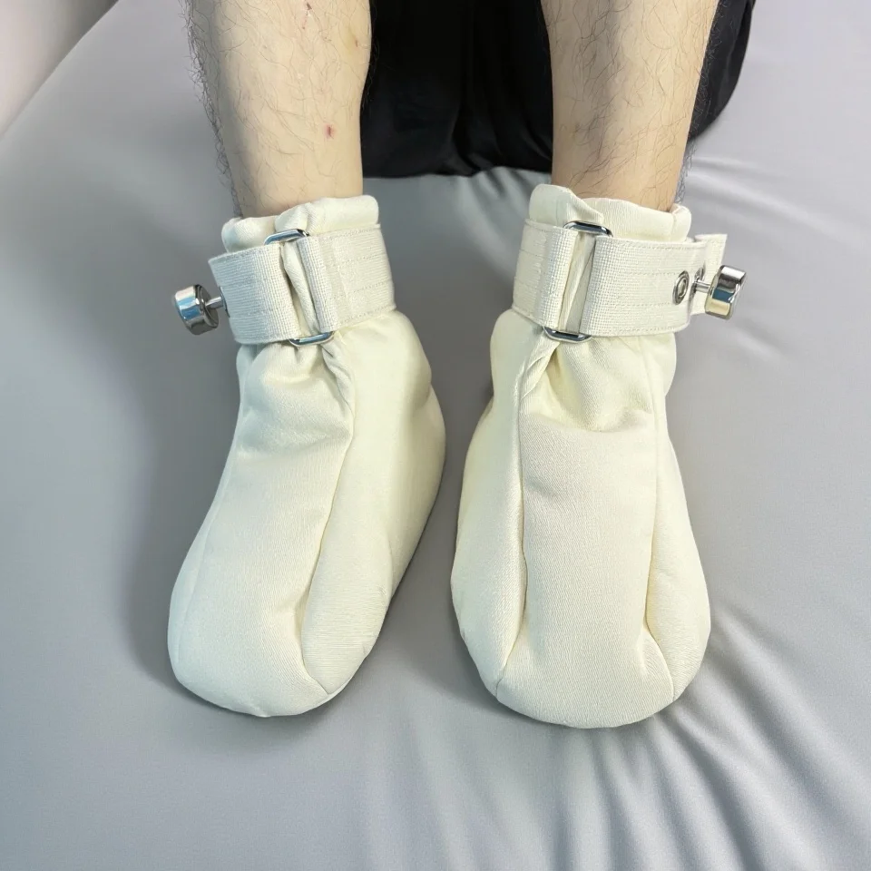 Diabetic Shoes with Soft Padded Lining Magnetic Locking Medical Orthopedic Comfort Slip-Ons with Adjustable Belt Beige Booties