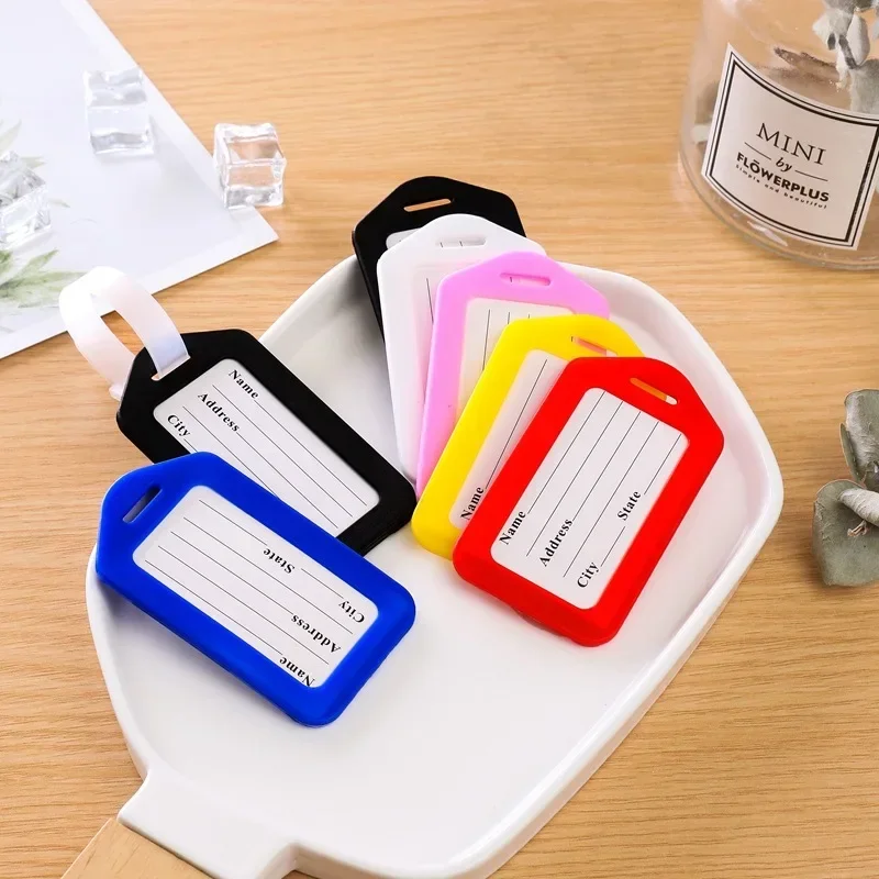 1/3PCS/Lot Women Men Plastic Luggage Tags Baggage Name Tags Suitcase Address Label Holder Travel Accessories