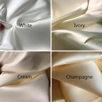 白色象牙色奢華硬挺米卡多緞面料,按碼出售,新娘婚紗禮服面料,斜紋緞DIY縫紉材料 8 最佳銷售 禦天皇 - №8