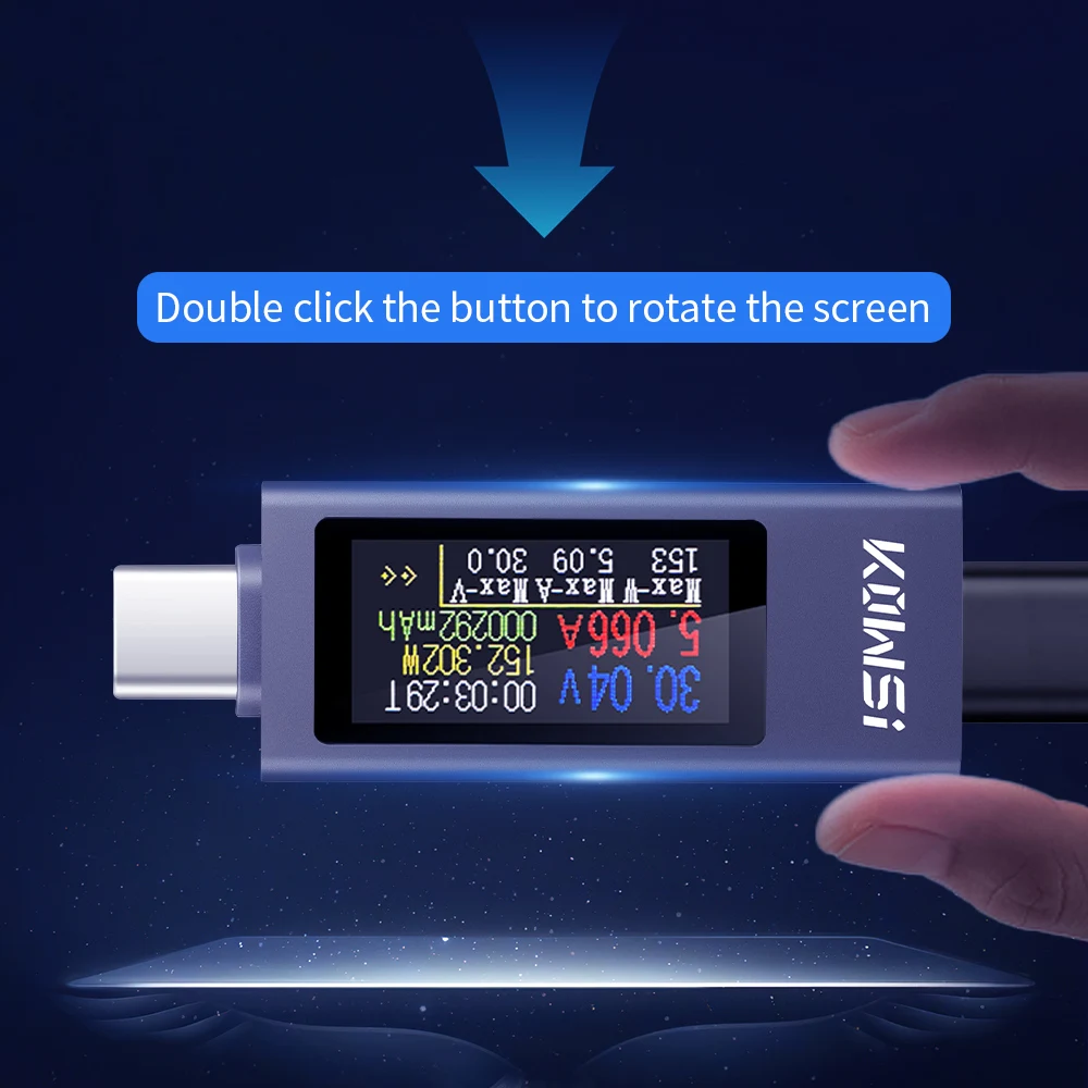 KWS Typ-C Ladetester DC 4-30V 0-12A Digital Voltmeter Spannung Strom Meter Amperemeter Power Bank Telefon Ladegerät Anzeige – Detail 24