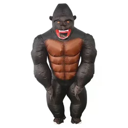 Disfraz inflable de orangután King Kong para adultos y niños, traje de Cosplay de Mascota, gorila Animal para Halloween, Purim, Carnaval, vestido de fantasía