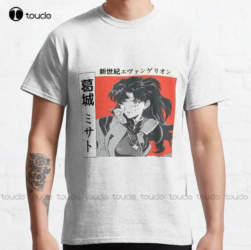 Misato Katsuragi Classic T-Shirt Shirts For Men Short Sleeve Custom Aldult Teen Unisex Digital Printing Tee Shirts Custom Gift