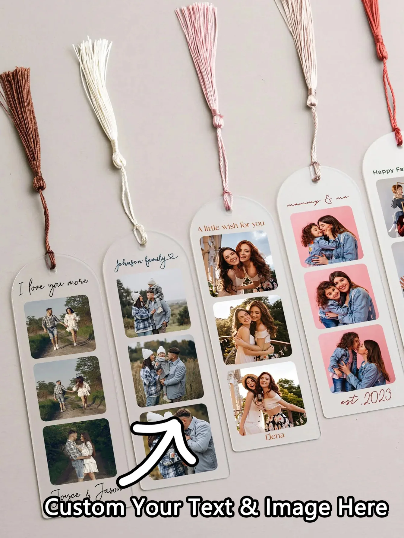 1PC Custom Bookmark - Personalized PMMA Memorial Bookmark, Transparent with Custom Image & Text, Delightful Laser Engraved Gift