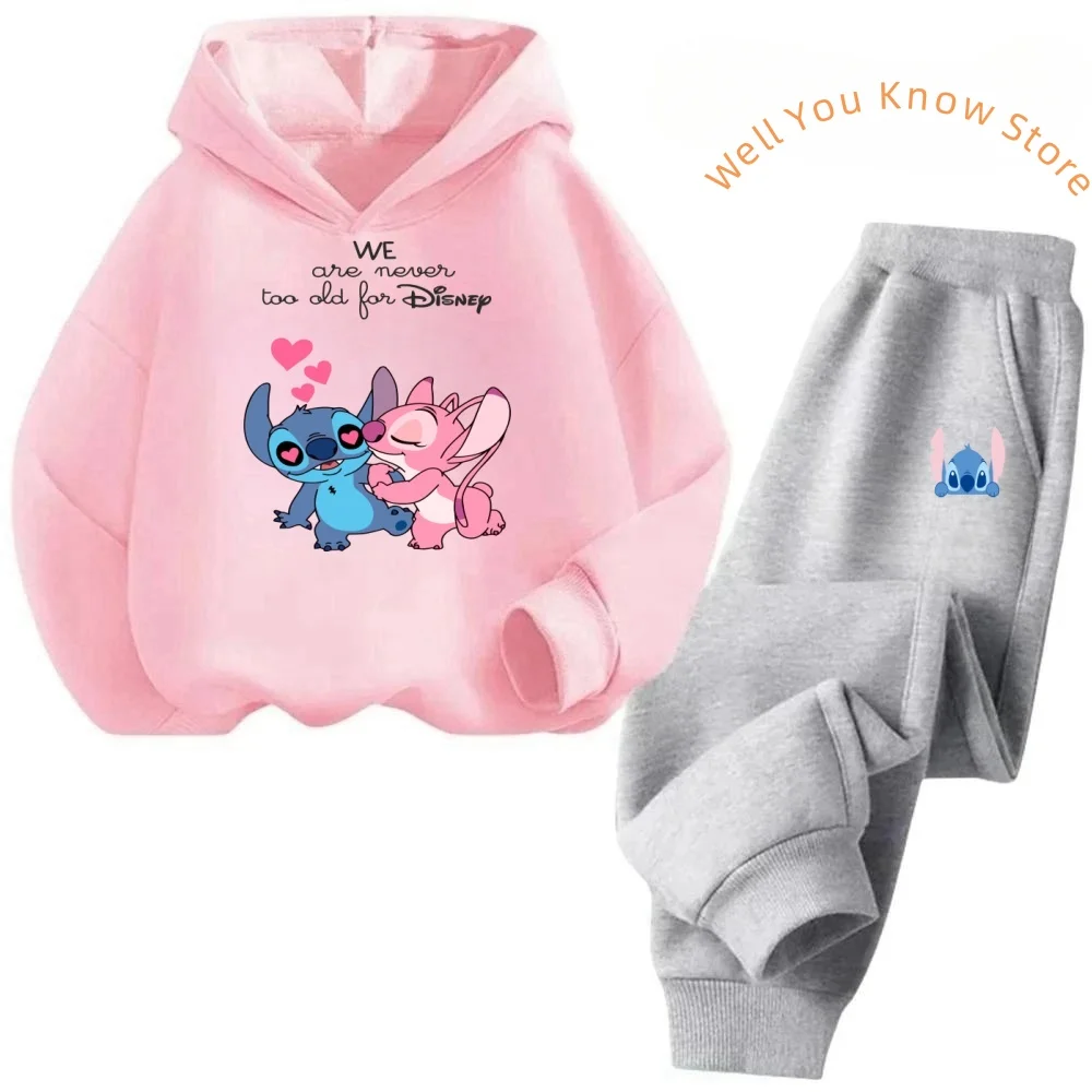 Children's Clothing Stitch Hoodie Set Boys Girls Casual Long-sleeved Sweatshirts Tops2-13 Years Old Kids Casual Trucksuit