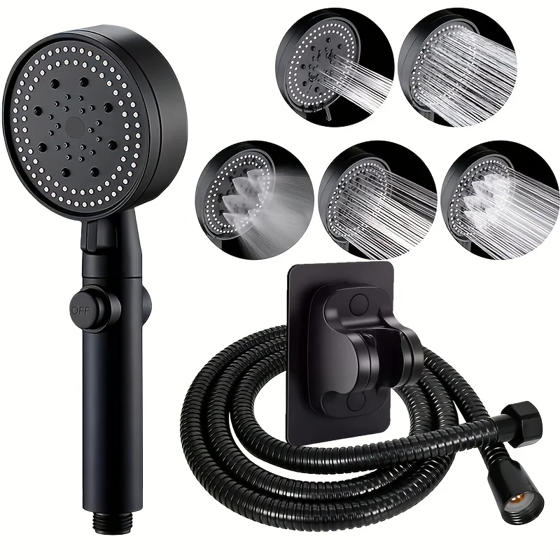 3pcs/set High-Pressure Handheld Shower Head with 5 Modes, Detachable Adjustable Spray Nozzle, Multi-Functional Universal