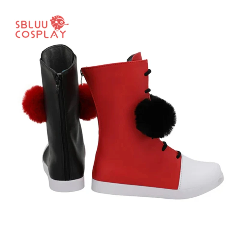 SBluuCosplay Clown Girl rouge noir Cosplay chaussures Halloween fête événements sur le thème bottes sur mesure