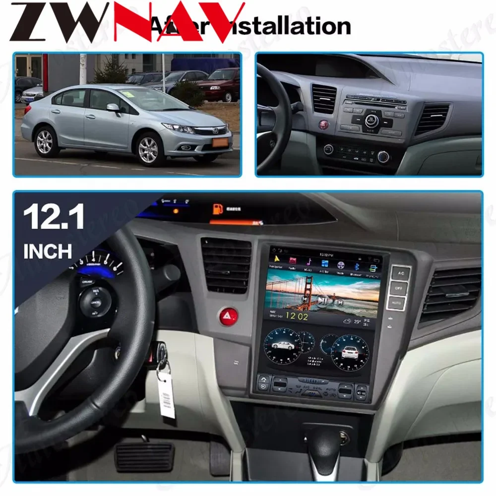 Android 13 Car Radio for Honda Civic 2012+ Multimedia Player GPS Navigation DSP Auto Stereo Head Unit PX6