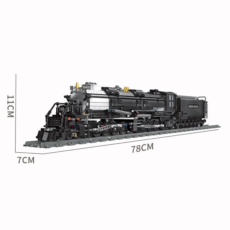 MOC Western Union Train Pacific Wagon Train Building Blocks Set Steam Locomotive Germany Big Carriage Vehicle Boy Toys Xmas Gift