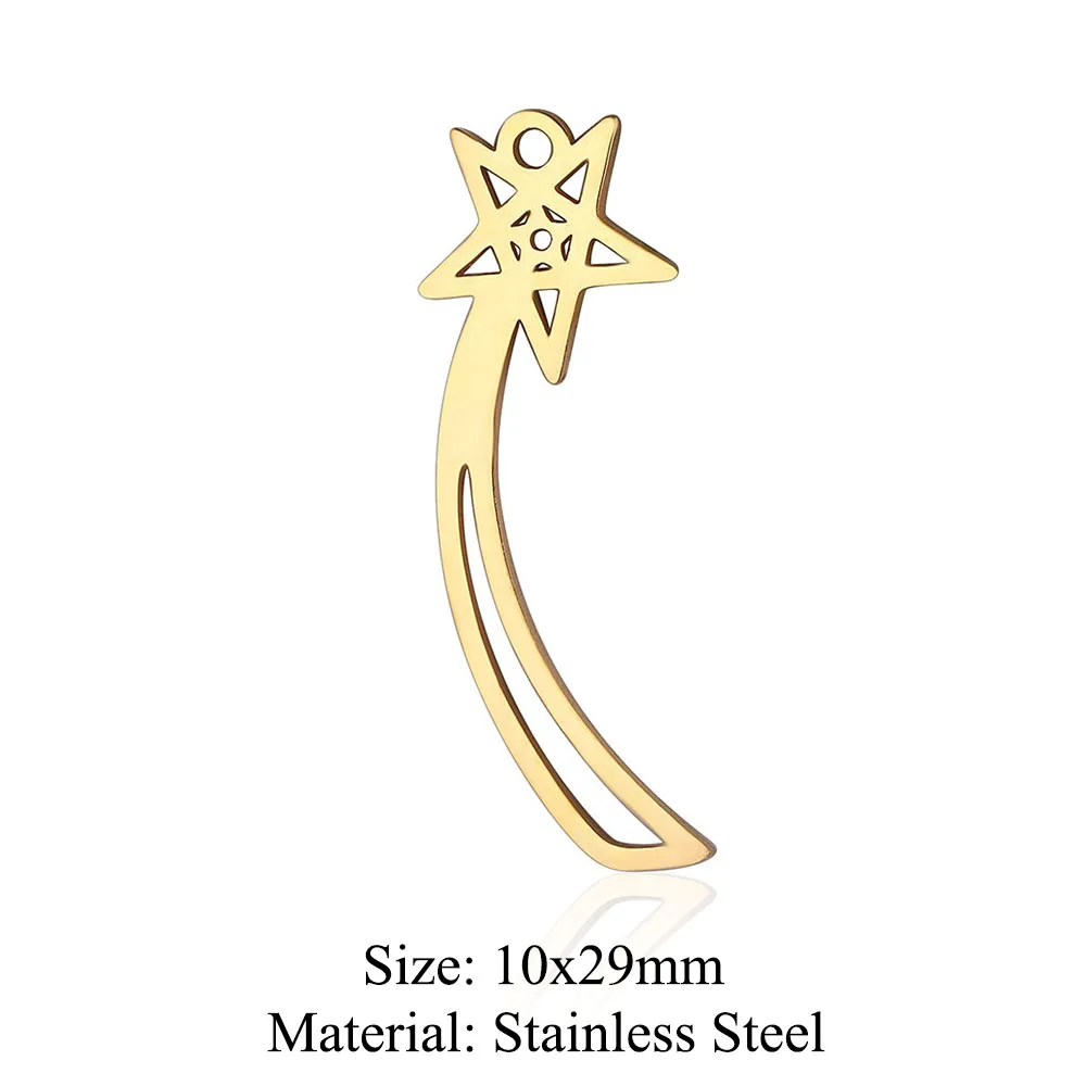 10pcs/lot Stainless Steel Star Planet DIY Jewelry Charms Wholesale Lightning Necklace Making Pendant Never Fade Top Quality