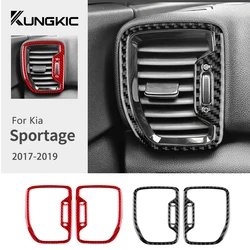 Real Soft Carbon Fiber Sticker For Kia Sportage 2017 2018 2019 LHD RHD Car Side Air Outlet Frame Interior Trim Accessories
