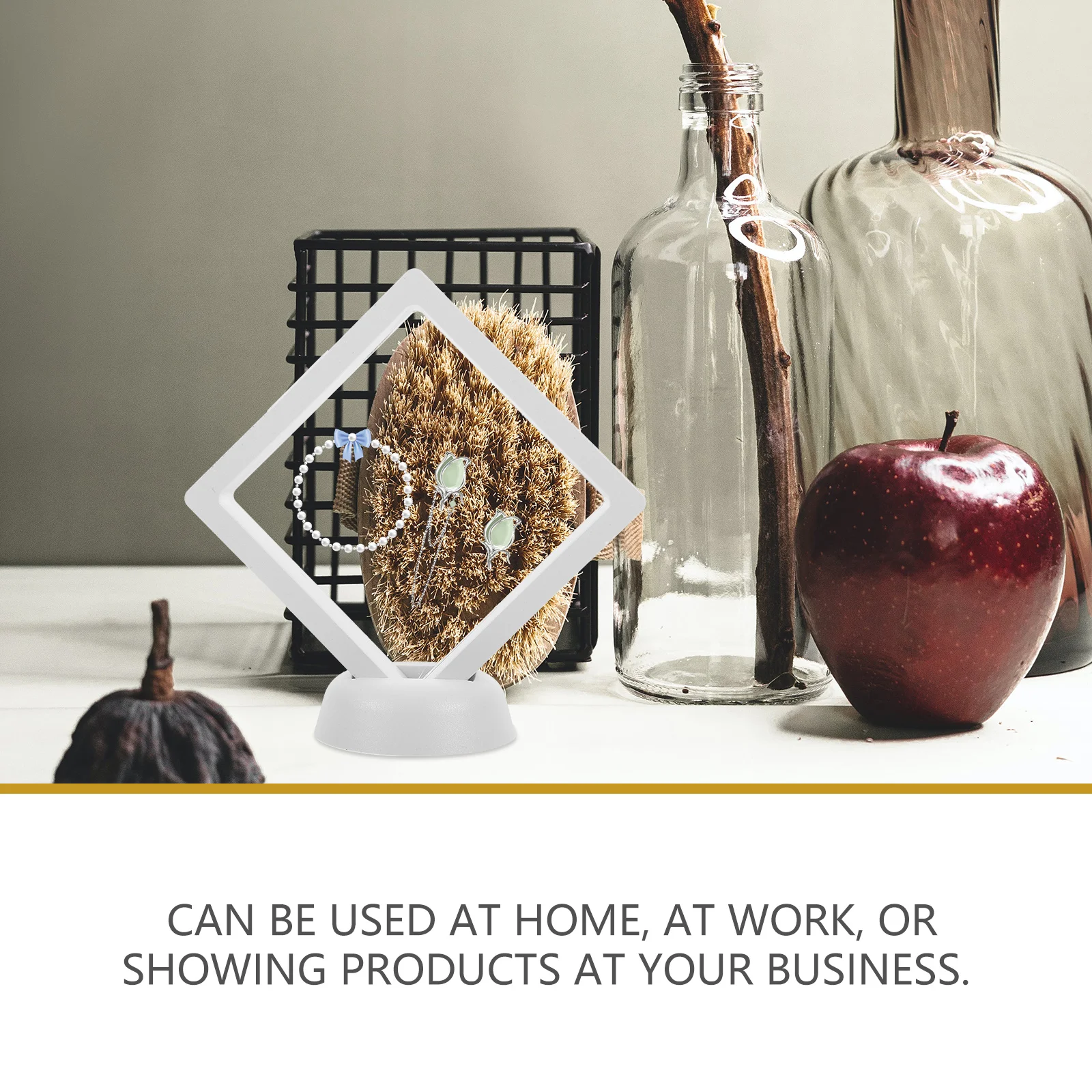 

Transparent Display Stand 5 Sets Floating Frames Case Holder Jewelry Coin Exhibitor 3D Effect Plastic PE Material