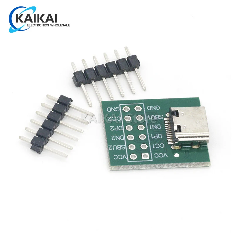 1PCS USB TYPE-C to DIP PCB Connector Pinboard Test Board Solder Female Dip Pin Header Adapter