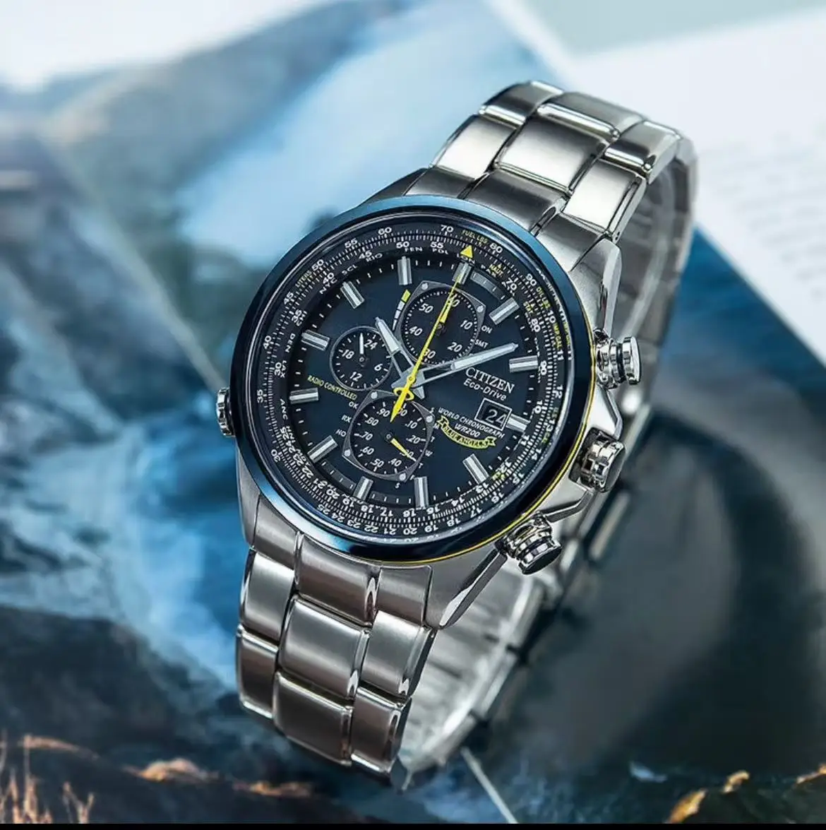 Reloj mecánico automático multifuncional clásico CITIZEN City Blue Angel para hombre