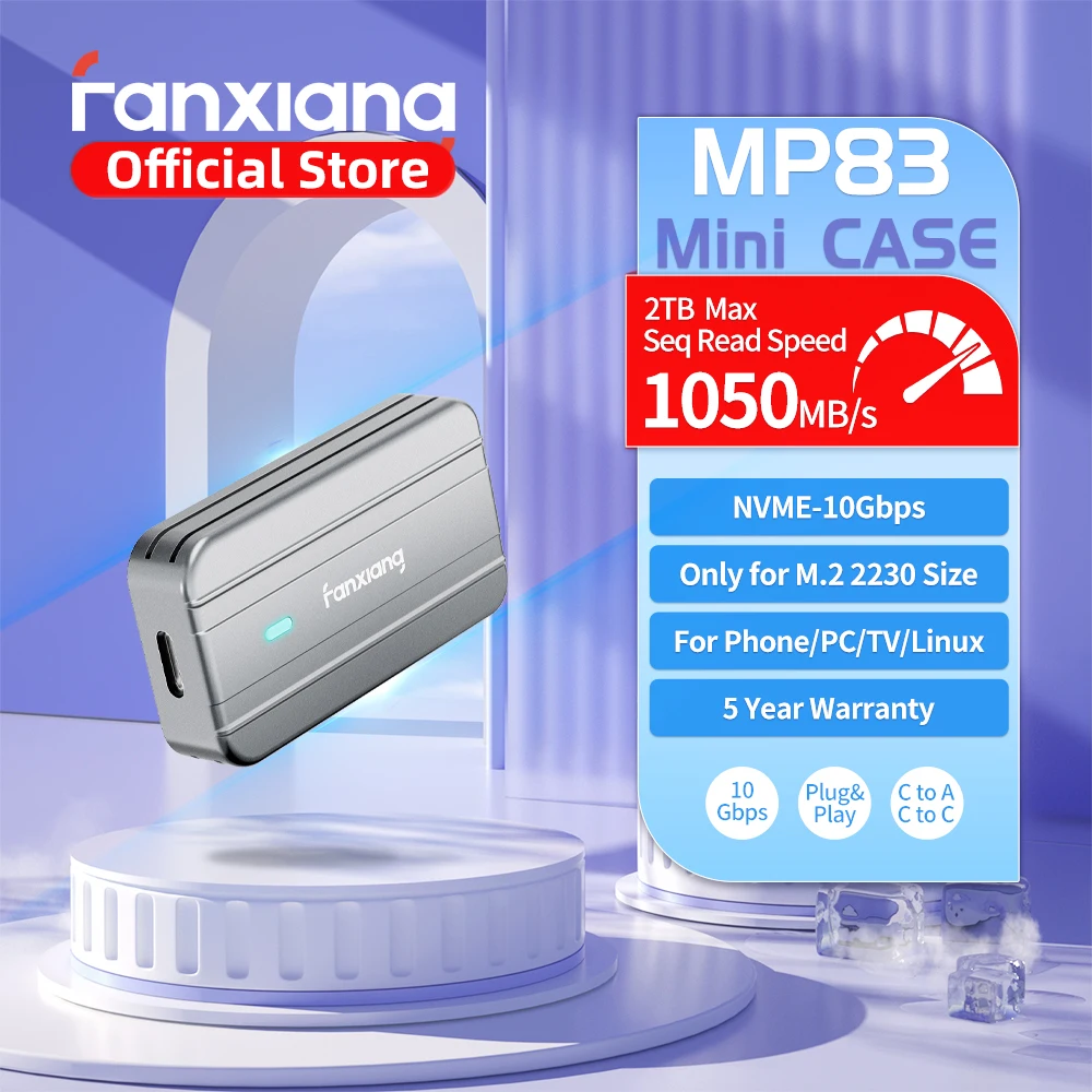 Fanxiang MP83 M.2 SSD Enclosure 10Gbps NVMe Mini Size USB 3.2 Gen2 Type C SSD Case M.2 2230 SSD Disk Box For Phone/PC/Laptop