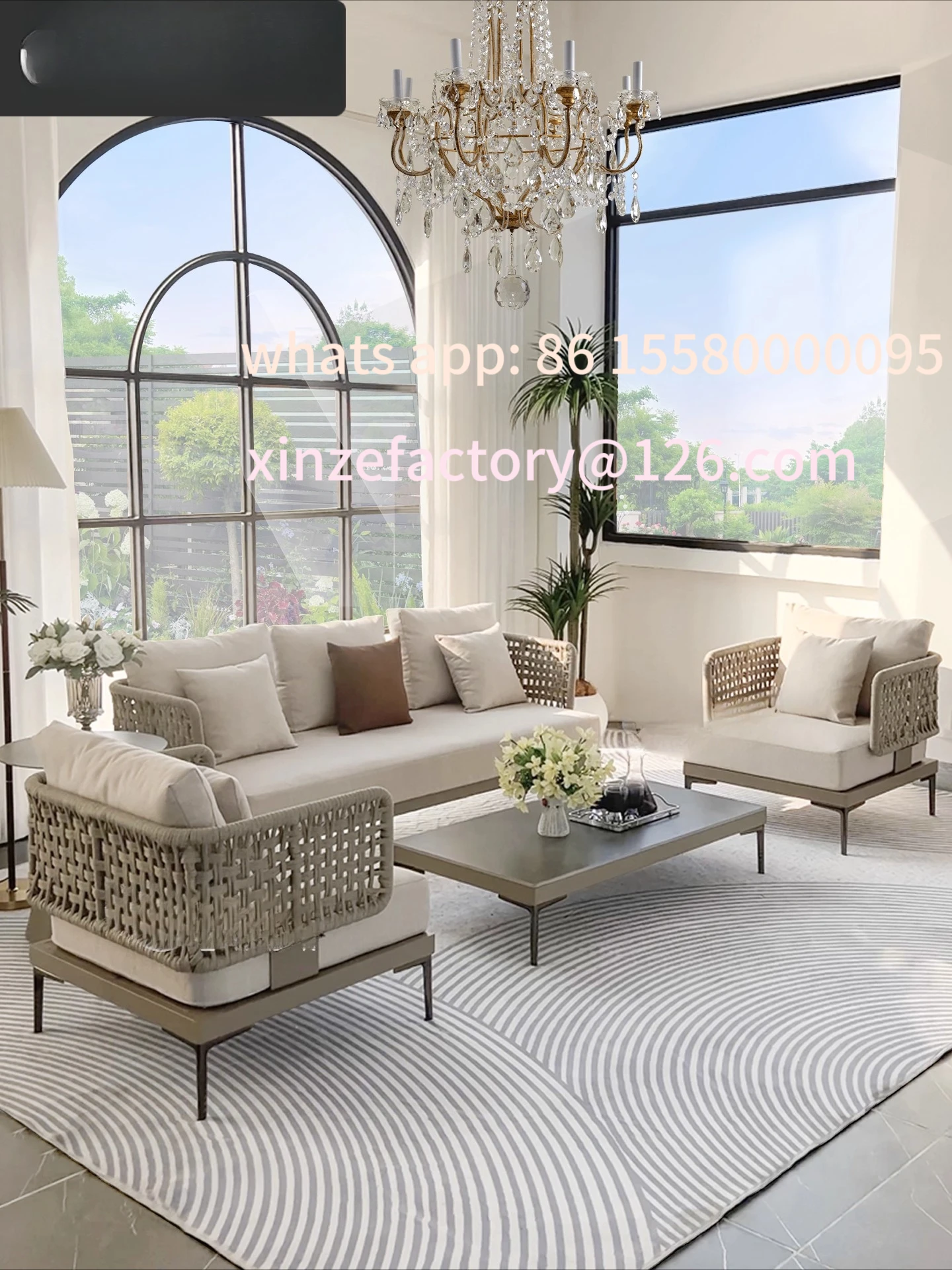 

Customizable Outdoor Sofa Garden Waterproof Rattan Furniture Combination