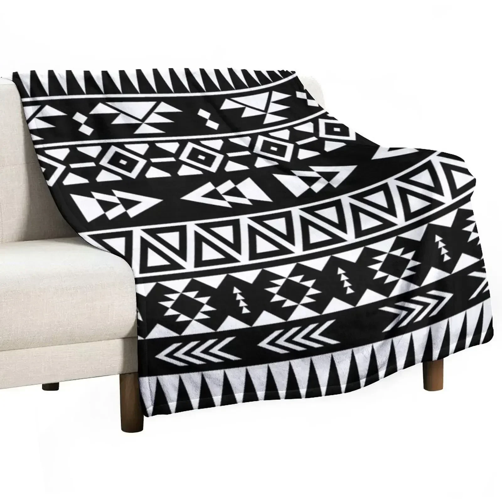 

Black and white geometric aztec pattern Throw Blanket Decorative Sofas christmas decoration Blankets
