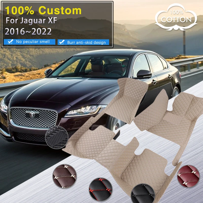 

Car Floor Mats For Jaguar XF X260 2016~2022 Carpet Rugs Durable Leather Mat Anti Dirty Pads Auto Interior Parts Car Accessories