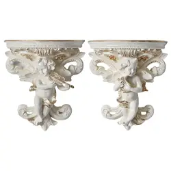 Decorative Wall Floating Shelf Angel Statue Hanging Rack Decoration Home