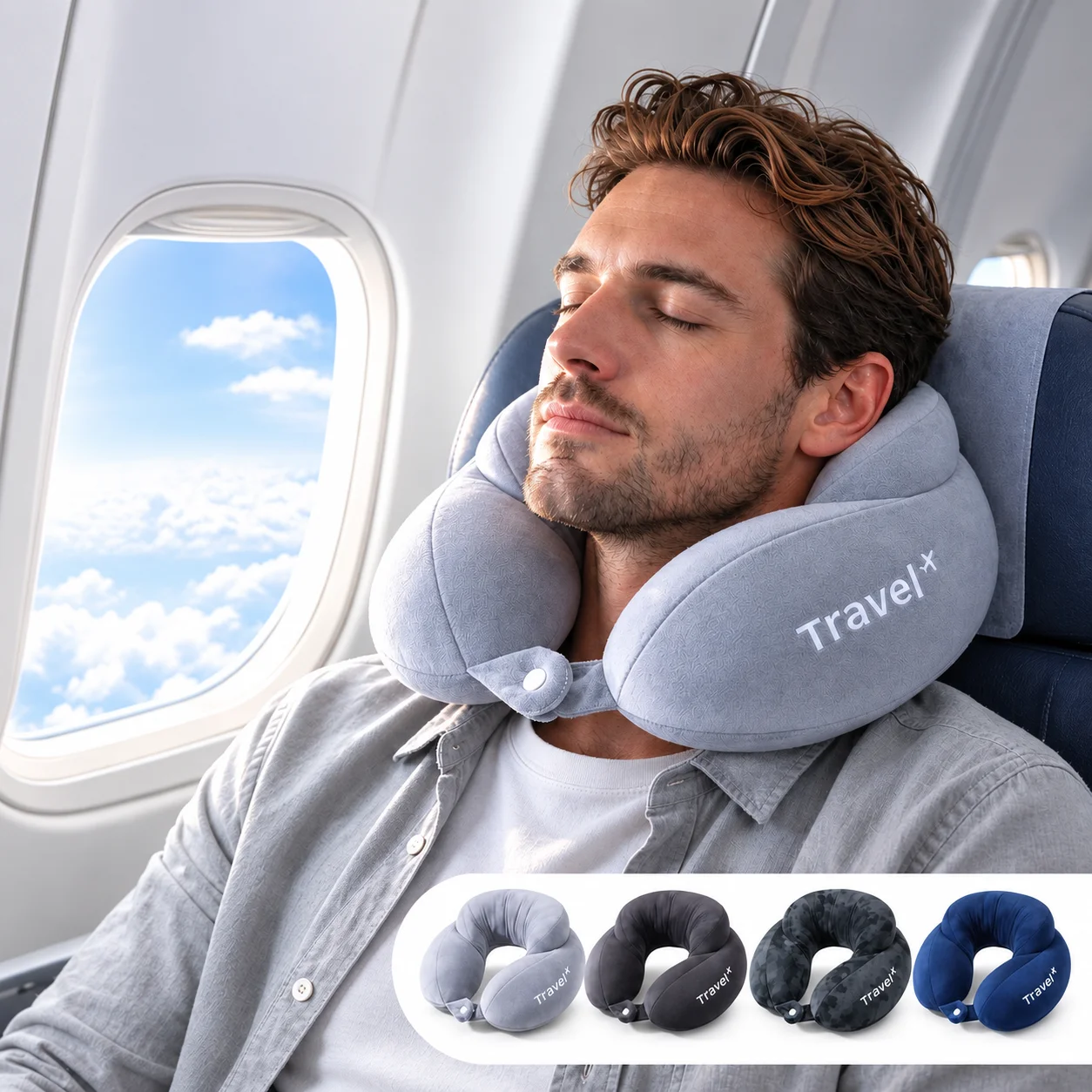 Portable Travel Neck Pillow U Shape Soft Comfort for Airplane Train Car Office Naps Travel Essential Pillow for Long Trips