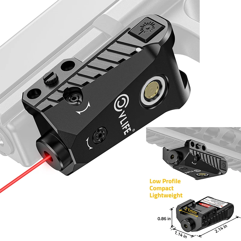 

CVLIFE Red Laser Sight Low Profile Sighting Rechargeable for Pistol Compatible with 21mm Picatinny Rail for hunting Outdoor