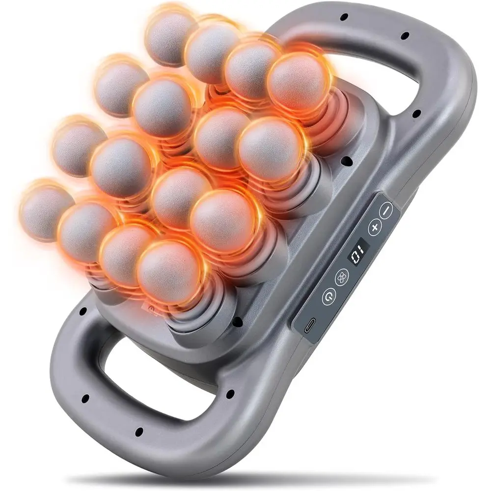 

16 Massage Gun Set, Deep Tissue Percussion Massager, 2600mAh Electric Massage Tools with 9 Styles & Levels, k Grey